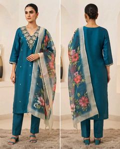 Elegant Teal Kurta Set with Dupatta