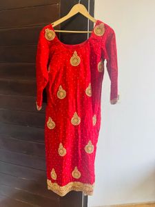 Red Embroidered Salwar Kameez