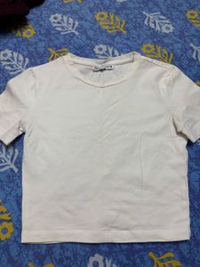 Green &amp; White ZARA Basic T-Shirt