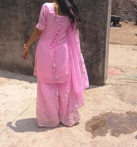 Pink Mirror Work Dress