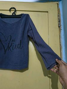 Navy Blue "Be Kind" Graphic Top