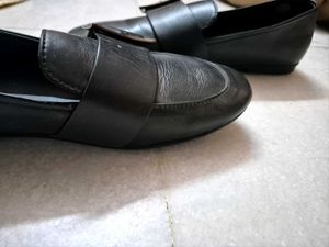 Woodland Classic Black Loafer Doctored Women Shoes