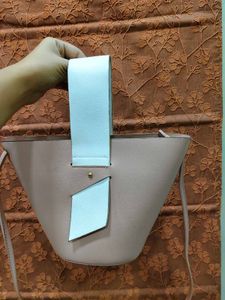 Pink Bucket Bag with White Accents