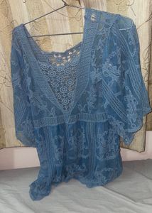 Bohemian Blue Lace Blouse