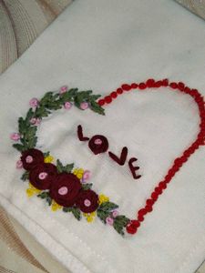 Hand Embroidered Love Handkerchief