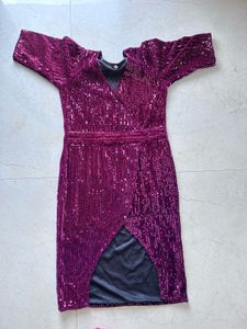 Sparkling Sequin Wrap Dress