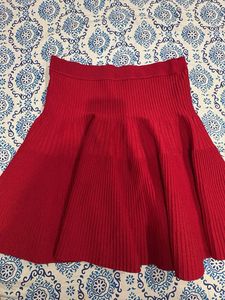 Savana Red Knit A-Line Skirt
