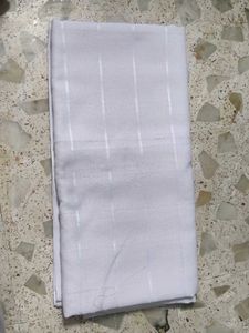 Elegant White Striped Saree