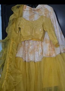 Yellow Sequin Lehenga Choli Set 😯