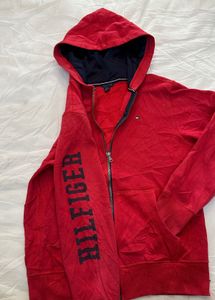 Tommy Hilfiger Red Zip-Up Hoodie