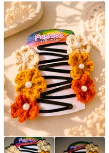crochet hair clips