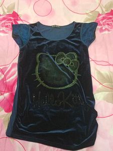 Cute Hello Kitty Velvet Top