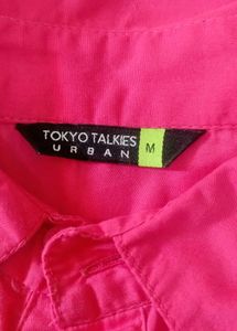 Vibrant Pink Oversized Button-Up Shirt