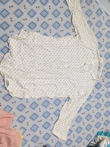 White Polka Dot Top