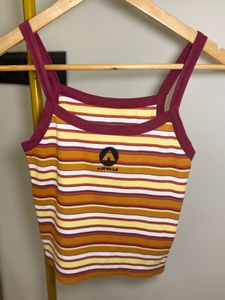 Airwalk Striped Crop Tank Top