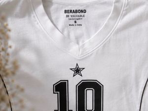 White Cropped T-Shirt with "10" Graphic