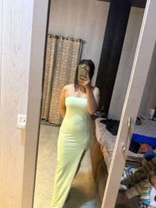 Strapless Maxi Dress with High Slit🦋