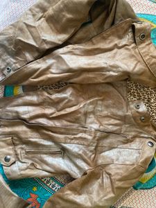 Stylish Snake skin Brown Faux Leather Jacket