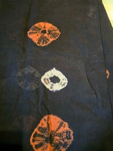 black bhandhini khadi cotton saree