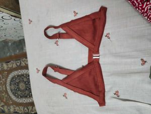 Rust Ribbed Bralette