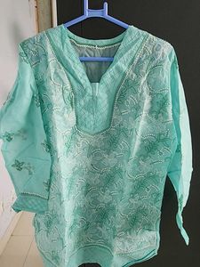 Beautiful Short Chikankari Kurti Unused
