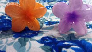 korean multicolor flower hair clip