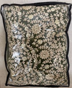 Designer Green Embroidered Anarkali Material