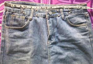 Unique Light Wash Denim Skirt