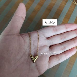 Elegant V-shaped Gold Necklace