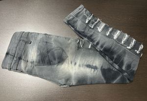 Distressed Grey Wash Denim Jeans