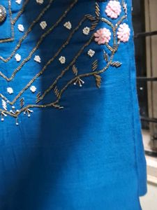 Blue Embroidered Kurta