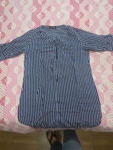 Navy & White Striped Tunic Top