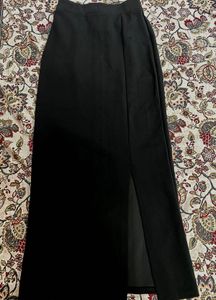 Black Maxi Long Skirt with Slit