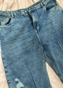 Imported Baggy Distressed Blue Denim Jeans