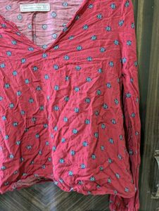 Abercrombie &amp; Fitch Red Floral Top