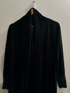 Elegant Black Shrug with Lace Details