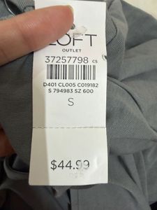 LOFT Grey Ruched Wrap Top