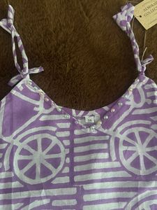 Purple Handcrafted Cotton Camisole Top