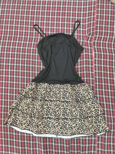 Leopard Print Tiered Mini Dress