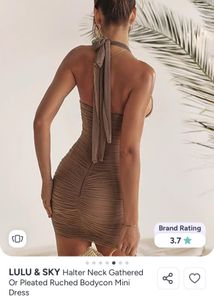 Ruched Halter Neck Bodycon Mini Dress