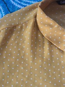 Yellow Polka Dot Button-Up Blouse