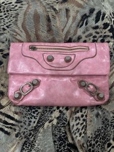 Baclencaiga Inspired Pink Envelope Clutch City Bag