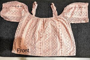 Chic Pink Lace Off-Shoulder Top