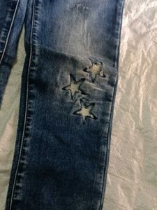 Blue Distressed Denim Jeans