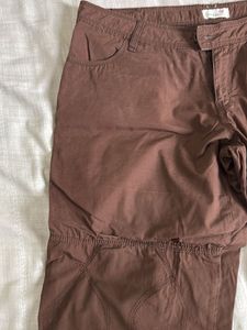 Brown Cargo Cropped Pants