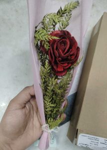 Single Red Rose Artificial Dried Flower Bouquet