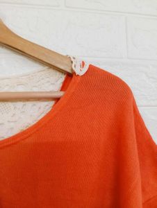 Primark Orange Lace Back T-Shirt