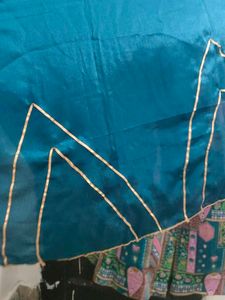 Printed silk  frock suit with Pants dupatta