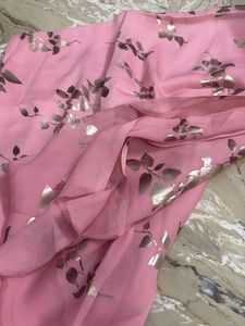 Beautiful Pink Floral Dress Material