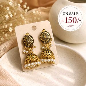 Elegant Pearl Jhumka Earrings